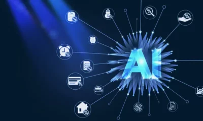 AI interconnected with various digital icons.